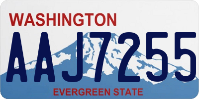 WA license plate AAJ7255