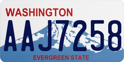 WA license plate AAJ7258