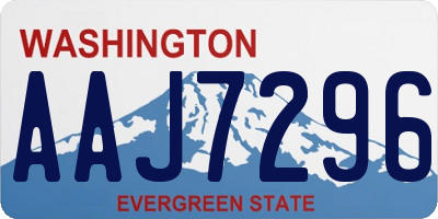 WA license plate AAJ7296