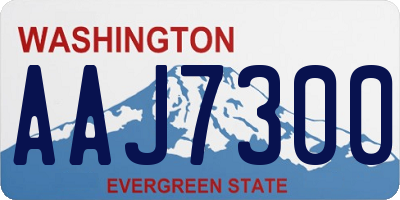 WA license plate AAJ7300