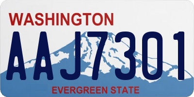 WA license plate AAJ7301