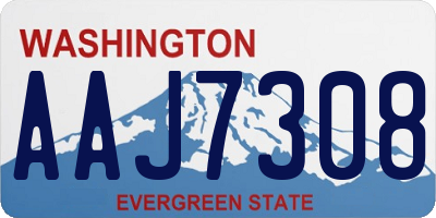 WA license plate AAJ7308
