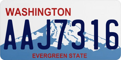 WA license plate AAJ7316