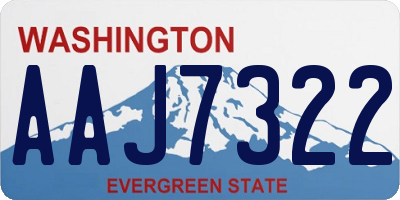 WA license plate AAJ7322