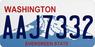 WA license plate AAJ7332