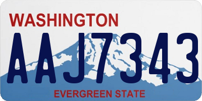 WA license plate AAJ7343