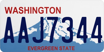 WA license plate AAJ7344