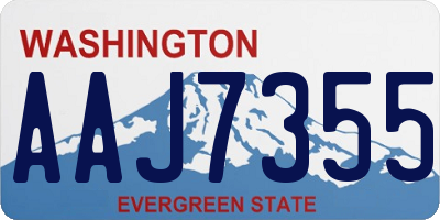 WA license plate AAJ7355