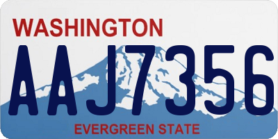 WA license plate AAJ7356