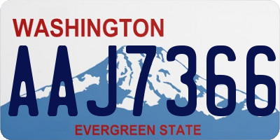 WA license plate AAJ7366
