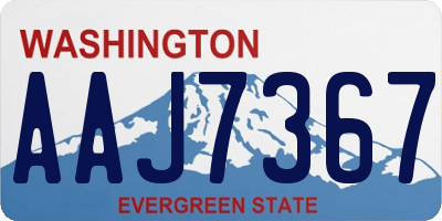WA license plate AAJ7367