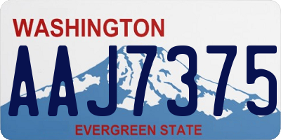 WA license plate AAJ7375