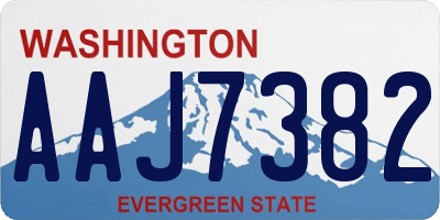 WA license plate AAJ7382