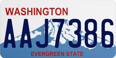 WA license plate AAJ7386