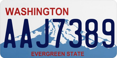 WA license plate AAJ7389