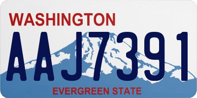 WA license plate AAJ7391