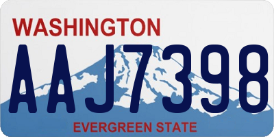 WA license plate AAJ7398