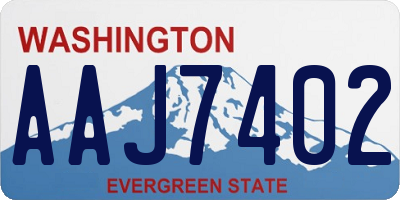 WA license plate AAJ7402