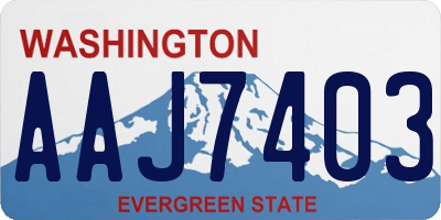 WA license plate AAJ7403