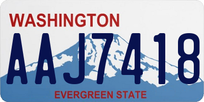 WA license plate AAJ7418