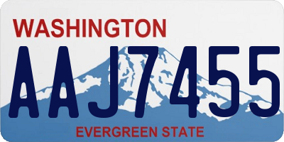 WA license plate AAJ7455
