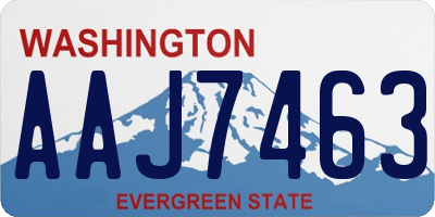 WA license plate AAJ7463