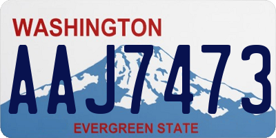 WA license plate AAJ7473