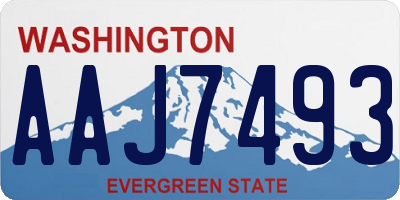 WA license plate AAJ7493