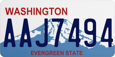 WA license plate AAJ7494