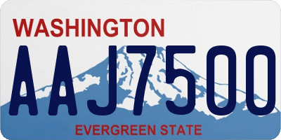 WA license plate AAJ7500