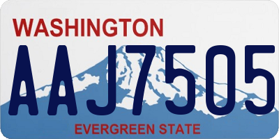WA license plate AAJ7505