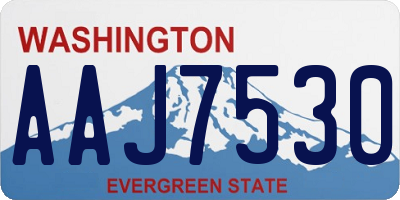 WA license plate AAJ7530