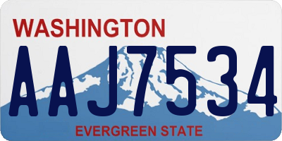 WA license plate AAJ7534