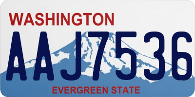 WA license plate AAJ7536