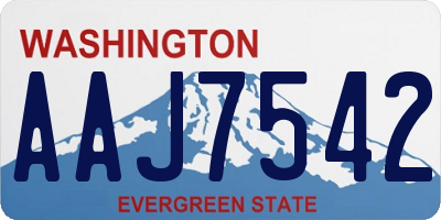 WA license plate AAJ7542