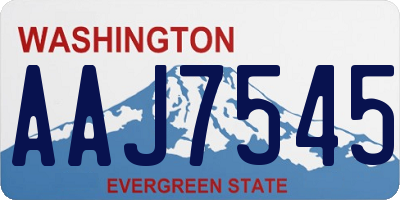 WA license plate AAJ7545