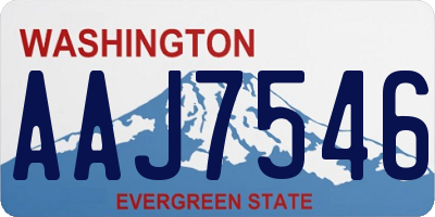 WA license plate AAJ7546