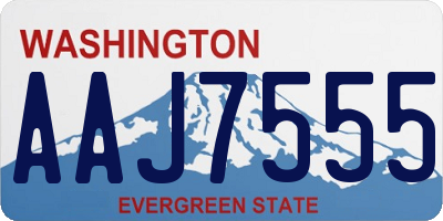 WA license plate AAJ7555