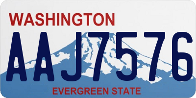 WA license plate AAJ7576