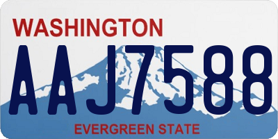 WA license plate AAJ7588