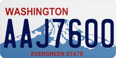 WA license plate AAJ7600