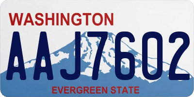 WA license plate AAJ7602