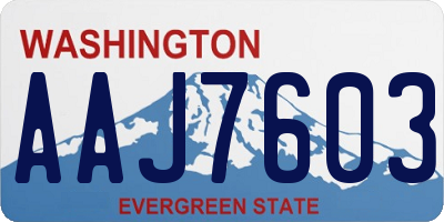 WA license plate AAJ7603
