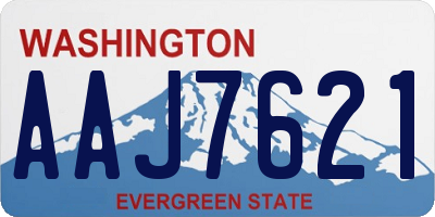 WA license plate AAJ7621