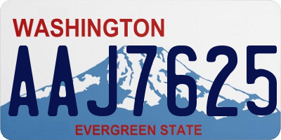 WA license plate AAJ7625