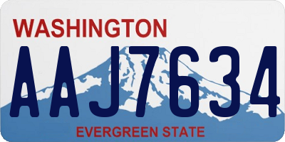 WA license plate AAJ7634