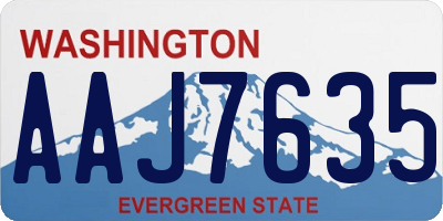 WA license plate AAJ7635