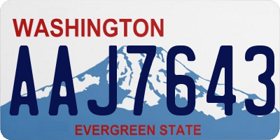 WA license plate AAJ7643