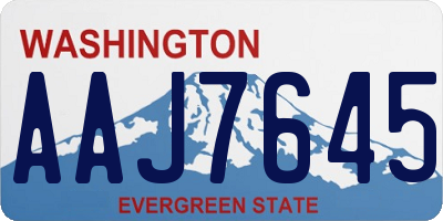 WA license plate AAJ7645