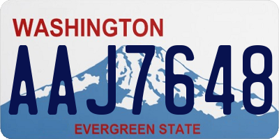 WA license plate AAJ7648